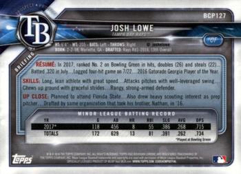 2018 Bowman - Chrome Prospects #BCP127 Josh Lowe Back