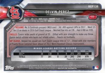 2018 Bowman - Chrome Prospects #BCP138 Delvin Perez Back