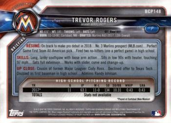 2018 Bowman - Chrome Prospects #BCP148 Trevor Rogers Back
