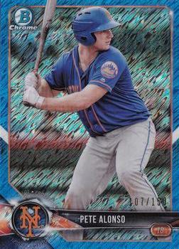 2018 Bowman - Chrome Prospects Blue Shimmer Refractor #BCP137 Pete Alonso Front