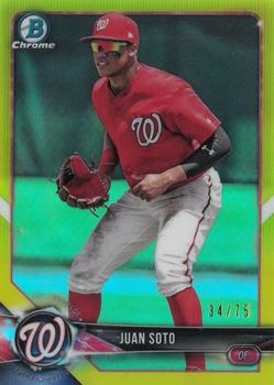 2018 Bowman - Chrome Prospects Canary Yellow Refractor #BCP52 Juan Soto Front