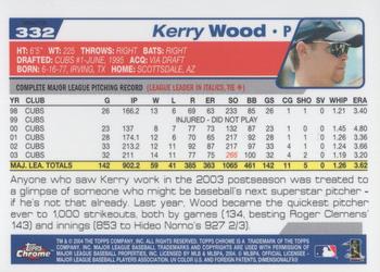 2004 Topps Chrome - Red X-Fractors #332 Kerry Wood Back