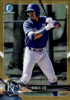 2018 Bowman - Chrome Prospects Gold Refractor #BCP116 Khalil Lee Front