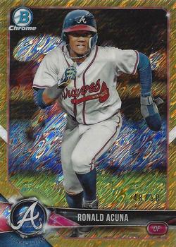 2018 Bowman - Chrome Prospects Orange Shimmer Refractor #BCP1 Ronald Acuna Front