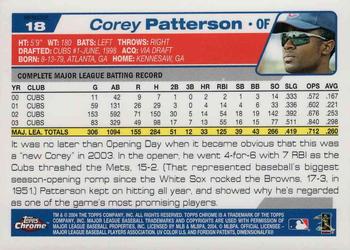 2004 Topps Chrome - Refractors #18 Corey Patterson Back
