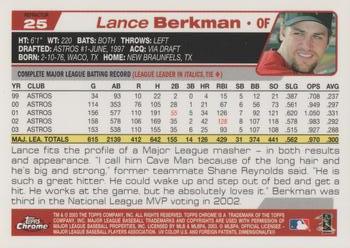 2004 Topps Chrome - Refractors #25 Lance Berkman Back