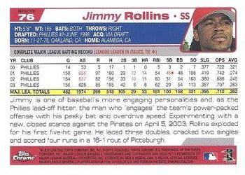 2004 Topps Chrome - Refractors #76 Jimmy Rollins Back