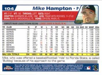 2004 Topps Chrome - Refractors #104 Mike Hampton Back