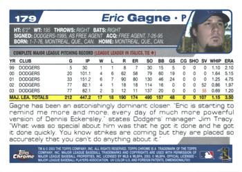 2004 Topps Chrome - Refractors #179 Eric Gagne Back