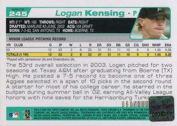 2004 Topps Chrome - Refractors #245 Logan Kensing Back