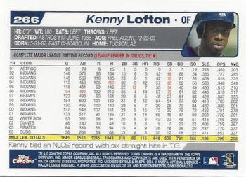 2004 Topps Chrome - Refractors #266 Kenny Lofton Back