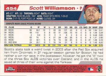 2004 Topps Chrome - Refractors #454 Scott Williamson Back