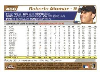 2004 Topps Chrome - Refractors #456 Roberto Alomar Back