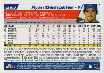 2004 Topps Chrome - Refractors #457 Ryan Dempster Back