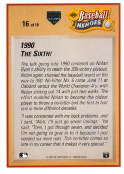 1991 Upper Deck - Baseball Heroes: Nolan Ryan #16 Nolan Ryan Back