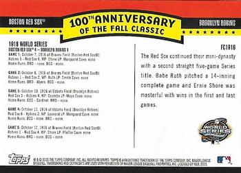 2004 Topps - Fall Classic Covers #FC1916 1916 World Series Back