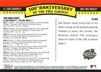 2004 Topps - Fall Classic Covers #FC1964 1964 World Series Back