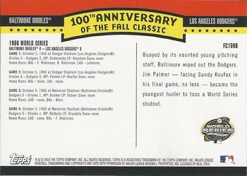 2004 Topps - Fall Classic Covers #FC1966 1966 World Series Back