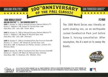 2004 Topps - Fall Classic Covers #FC1989 1989 World Series Back