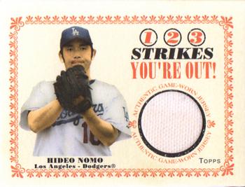 2004 Topps Cracker Jack - 1-2-3 Strikes You're Out Relics #SO-HN Hideo Nomo Front