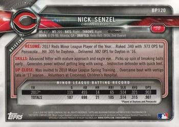 2018 Bowman - Prospects #BP120 Nick Senzel Back