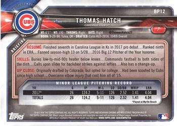 2018 Bowman - Prospects Blue #BP12 Thomas Hatch Back