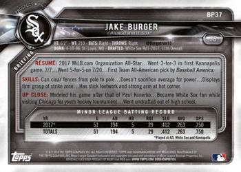 2018 Bowman - Prospects Camo #BP37 Jake Burger Back