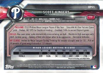 2018 Bowman - Prospects Camo #BP65 Scott Kingery Back