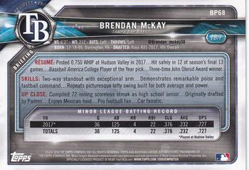 2018 Bowman - Prospects Camo #BP68 Brendan McKay Back