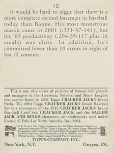 2004 Topps Cracker Jack - Mini #15 Bret Boone Back