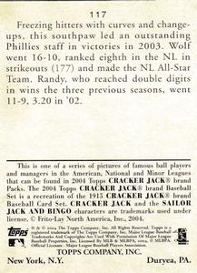 2004 Topps Cracker Jack - Mini #117 Randy Wolf Back