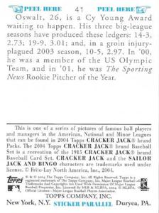 2004 Topps Cracker Jack - Mini Stickers #41 Roy Oswalt Back