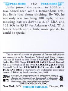 2004 Topps Cracker Jack - Mini Stickers #180 Bobby Jenks Back