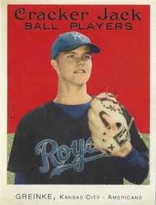 2004 Topps Cracker Jack - Mini Stickers #196 Zack Greinke Front