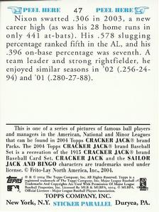2004 Topps Cracker Jack - Mini Stickers #47 Trot Nixon Back