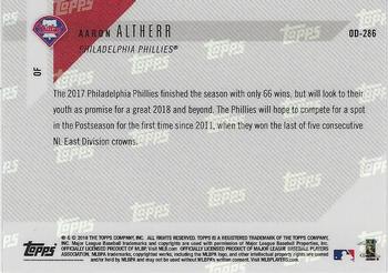 2018 Topps Now Road to Opening Day Philadelphia Phillies #OD-286 Aaron Altherr Back
