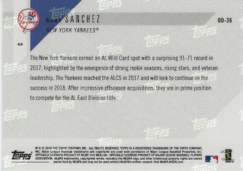 2018 Topps Now Road to Opening Day New York Yankees #OD-36 Gary Sanchez Back
