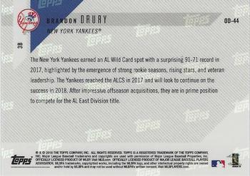 2018 Topps Now Road to Opening Day New York Yankees #OD-44 Brandon Drury Back
