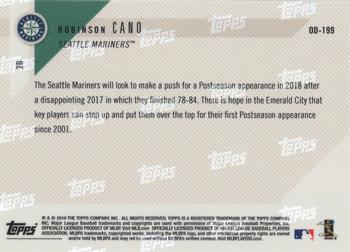 2018 Topps Now Road to Opening Day Seattle Mariners #OD-199 Robinson Cano Back