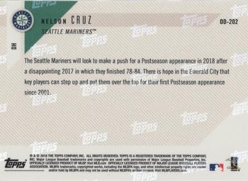 2018 Topps Now Road to Opening Day Seattle Mariners #OD-202 Nelson Cruz Back