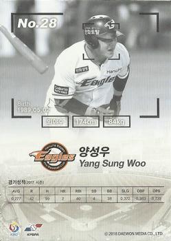 2017 SCC KBO League #SCC-01-HH20/N Sung-Woo Yang Back