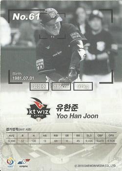 2017 SCC KBO League #SCC-01-KT24/N Han-Joon Yoo Back