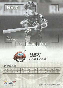 2017 SCC KBO League #SCC-01-LT14/N Bon-Ki Shin Back
