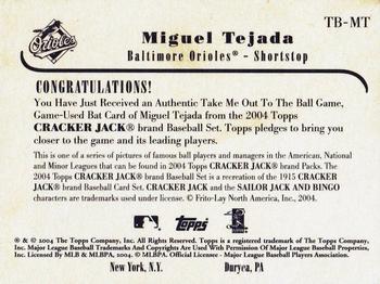 2004 Topps Cracker Jack - Take Me Out To The Ball Game Relics #TB-MT Miguel Tejada Back