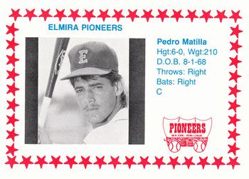 1988 Cain Elmira Pioneers #14 Pedro Matilla Front
