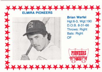 1988 Cain Elmira Pioneers #26 Brian Warfel Front