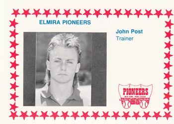 1988 Cain Elmira Pioneers #28 John Post Front