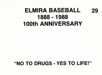 1988 Cain Elmira Pioneers #29 Dennis Robarge Back