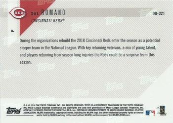 2018 Topps Now Road to Opening Day Cincinnati Reds #OD-321 Sal Romano Back