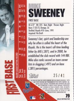 2004 Topps Pristine - Gold Refractors #79 Mike Sweeney Back